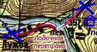 Лодочная переправа через реку Томь - Лужба. Карта